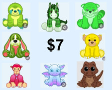 Webkinz PICK 1 7 dragon sloth bear horse cat dog gator croc Virtual code msgd