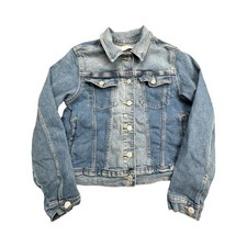 Old Navy Denim Jacket Girls XL 14-16 Blue Medium Wash Trucker Stretch Button Up