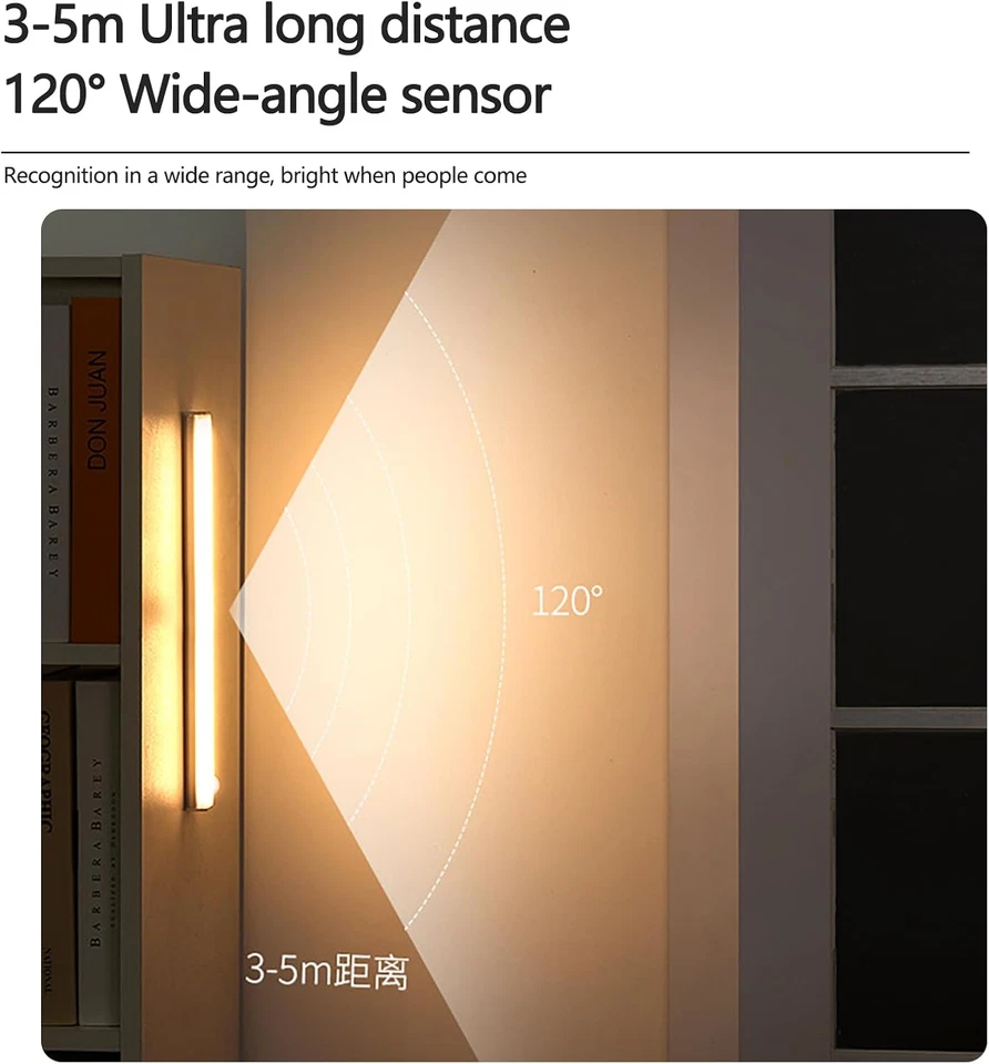 Luce Armadio LED Notturna,L Sottopensile Con Sensore Di Movimento, Luci Led 20CM - Immagine 4 di 4