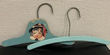  2 Vintage Art Deco 20's-30's Painted Childs Wooden Clothes Hangers