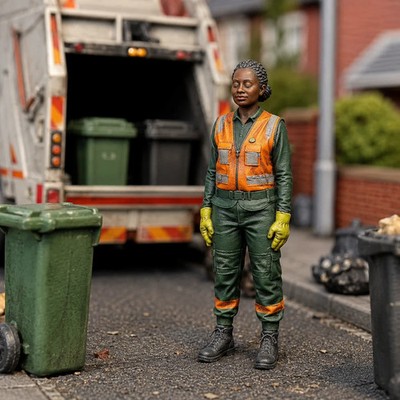 The Patient Collector | Grey Resin Slot Car Diorama Figur