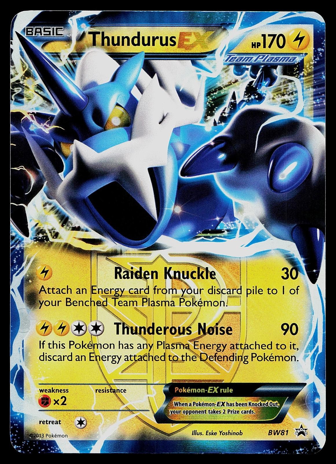Pokemon Card - Thundurus EX (Team Plasma) Black And White Promo BW81 Holo Promo