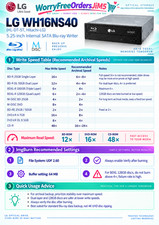 For LG WH16NS40 16X Blu-ray/DVD/CD SATA Internal Rewriter Drive BDXL M-DISC.
