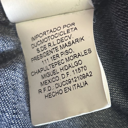 Ducati Washed Denim Slim Button Down Casual Shirt Metal Chest Emblem Men's 2XL - Picture 9 of 13