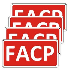 4 Pack FACP Signs, Metal FACP Sign - Fire Alarm Control Panel, 12 x 6 Inches ...