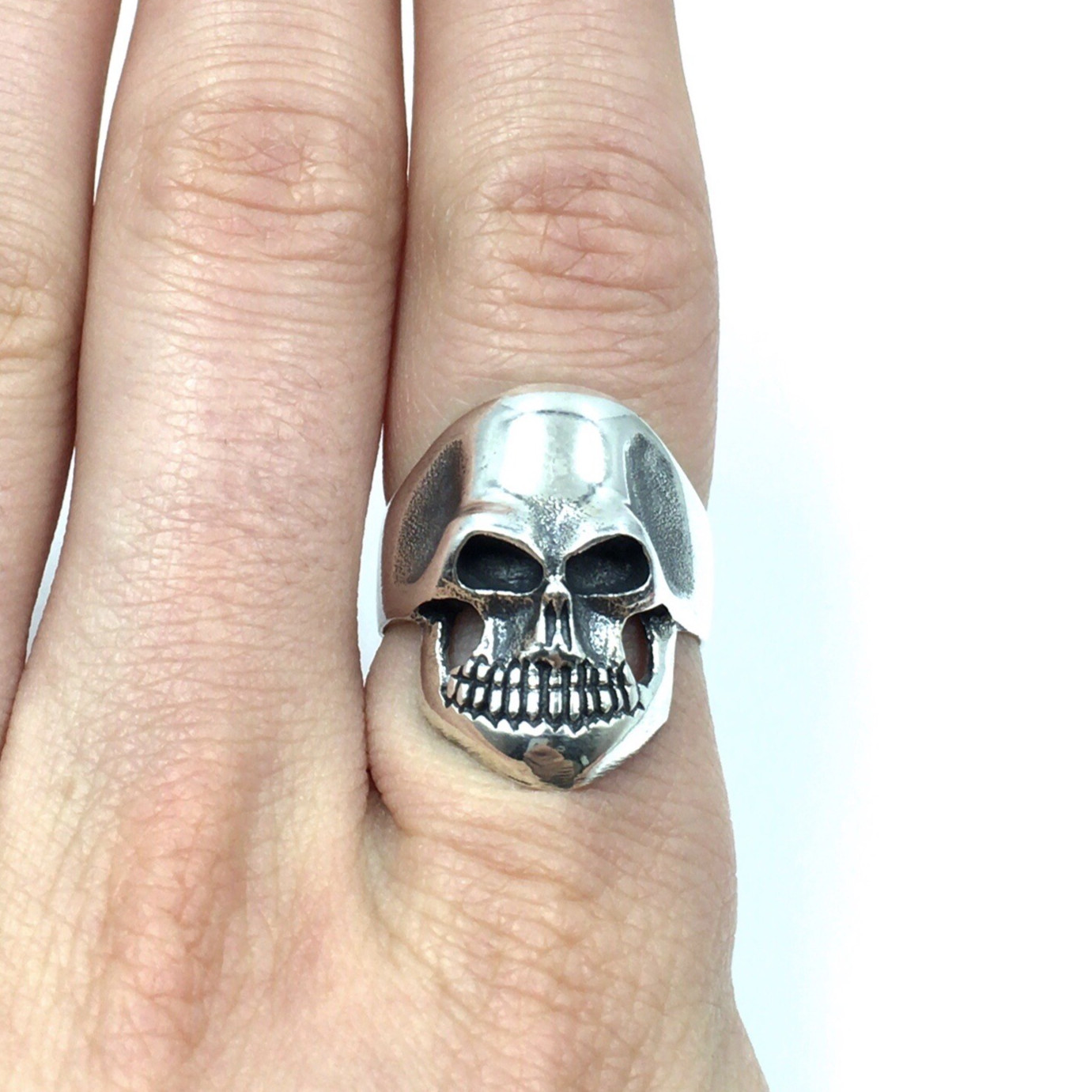 925 Silver Sterling Solid Skull Ring Mens Jewelle… - image 1
