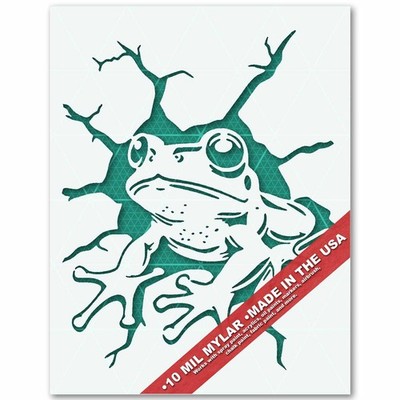 Frog Breaking Wall Stencil Wildlife Animal 10 Mil Mylar Reusable Template