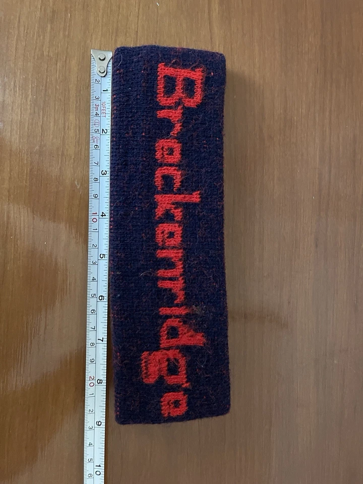 Diadema tejida vintage años 80/90 azul/rojo Breckenridge invierno esquí calentador de orejas Foto 2 de 3