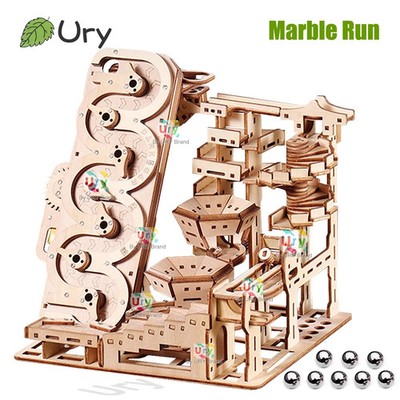 Ury 3D Wooden Puzzle Electric Marble Run Set Counter Current Compass Model