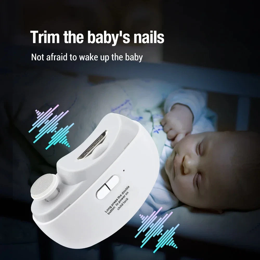 Baby Electric Nail Trimmer Safe Rechargeable Clipper Grinder for Kids