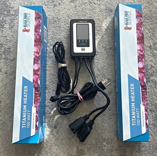 HELIO Smart Controller w/ 2 NEW BRS 100W Titanium Aquarium Reef Heaters