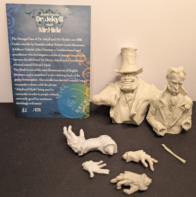Found Miniatures Dr. Jekyll and Mr. Hide Resin Busts Limited Edition 85/171