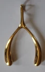 Jane Win Wishbone Pendant Lucky Gold Tone PENDANT ONLY