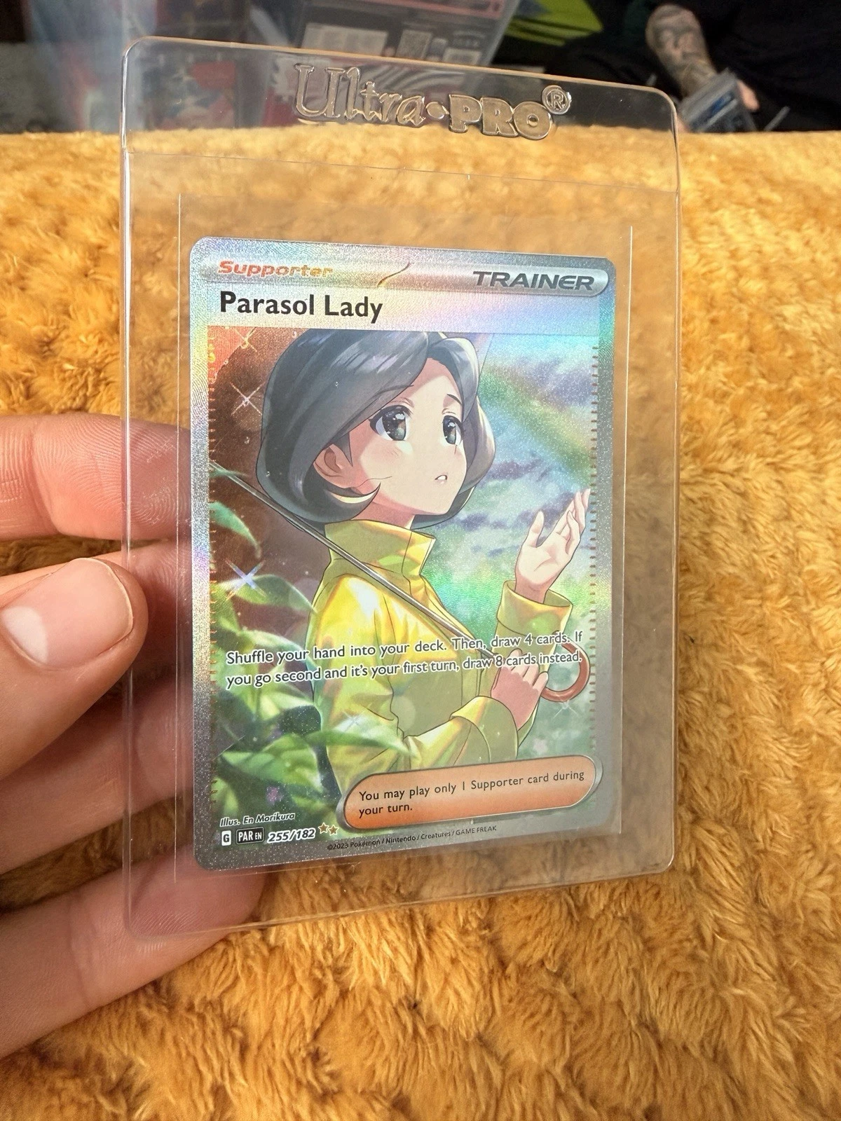 Pokémon TCG Parasol Lady 255/182 Paradox Rift Special Illustration Rare Card