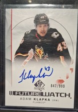 2024-25 Sp Authentic - Autographed Future Watch Adam Klapka #112 /999 (RC)