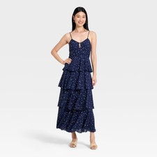 A New Day Women's Tiered Ruffle Maxi Dress Sleeveless Cotton