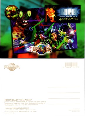 Continental Men in Black Alien Attack Universal Studios Postcard