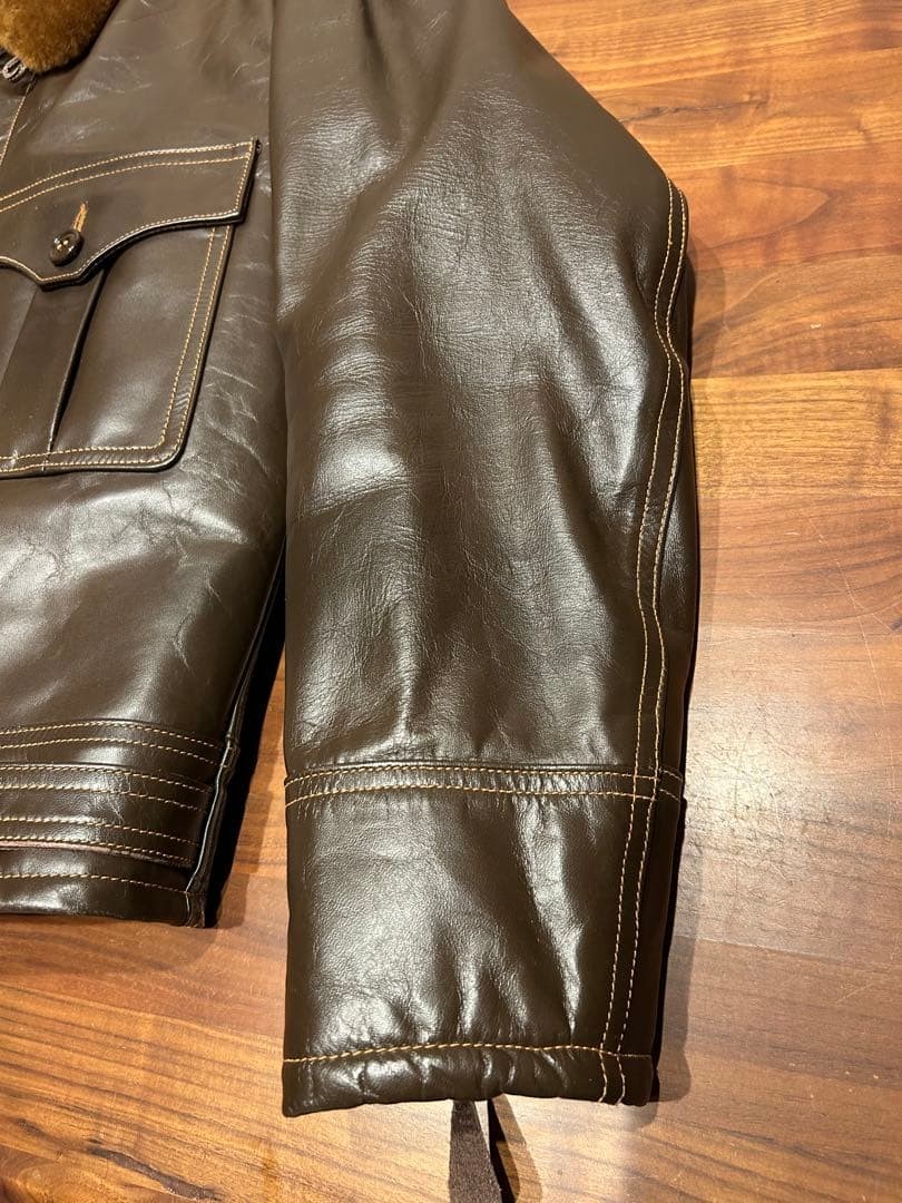 Buzz Ricksons B2 Flight Jacket Brown Horsehide Us… - image 11