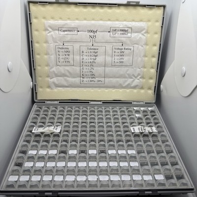 Super SMT 0402 Capacitor Kit - 14,000 Pcs (70 Values x 200) 0.5pF to 1.0uF SMD