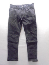 Levis 502 Jeans Mens 29x30 Black Dark Wash Cotton Stretch Slim Straight Fit