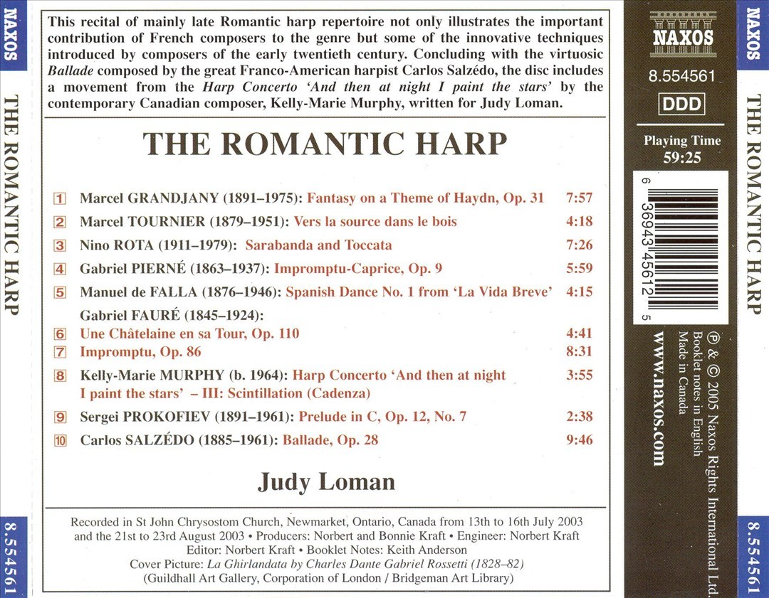 Judy Loman Romantic Harp New Cd