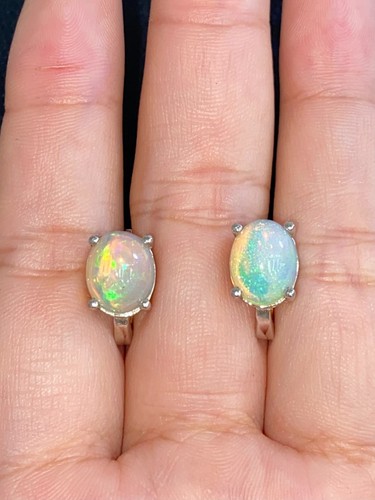 NATURAL FIRE OPAL 6X8 SET STERLING SILVER 925 RING EARRING PENDENTS - 第 4/14 張圖片