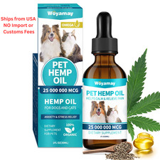 Woyamay Hemp Oil for Dogs and Cats - Drops Rich in Omega 3, 6, 1 PC
