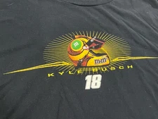 NASCAR XXL Kyle Bush 18 M&M's Racing Long Sleeve T-Shirt Logo Chase Authentics