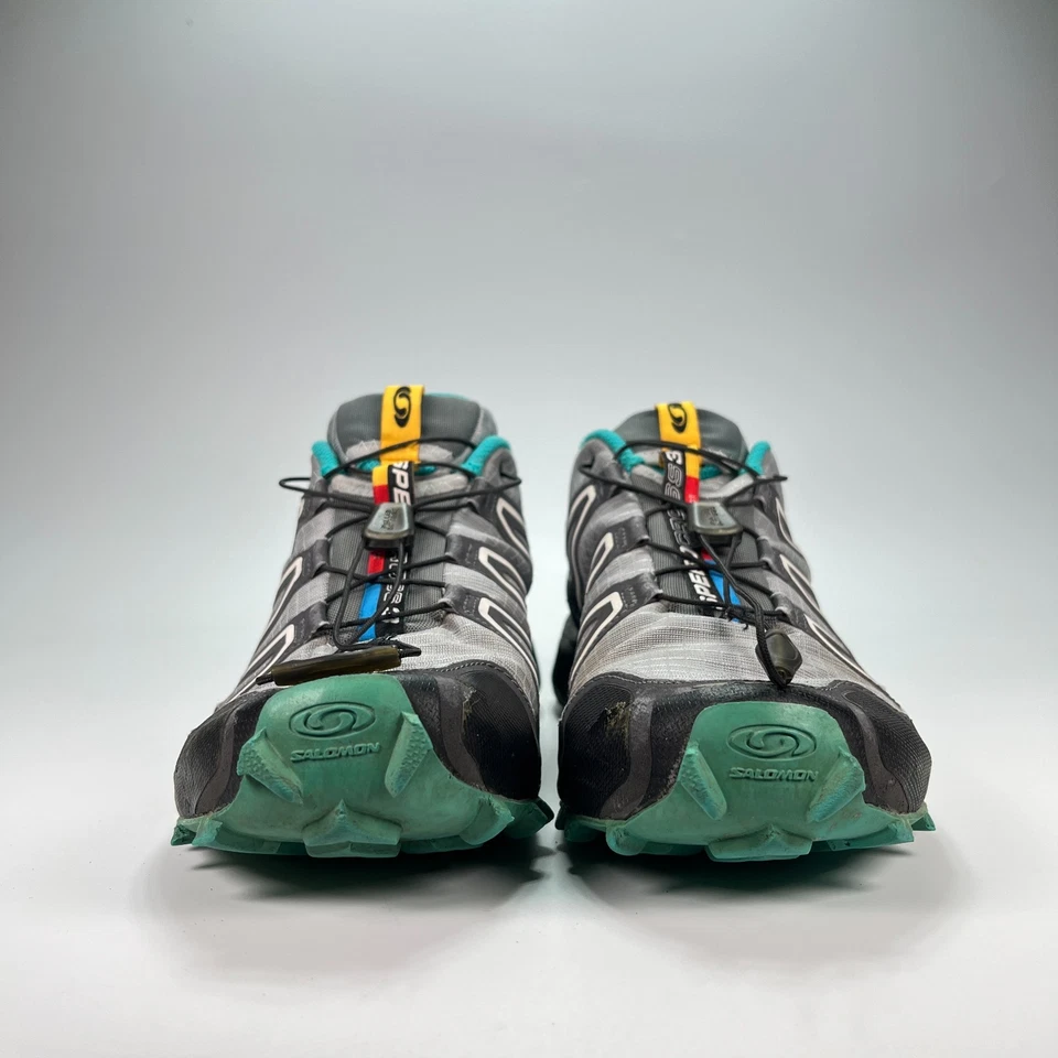 Salomon Speedcross 3 Gray Black Blue Trail Shoes 329781 Womens Size 11 Men’s 9.5 - Image 2 of 4