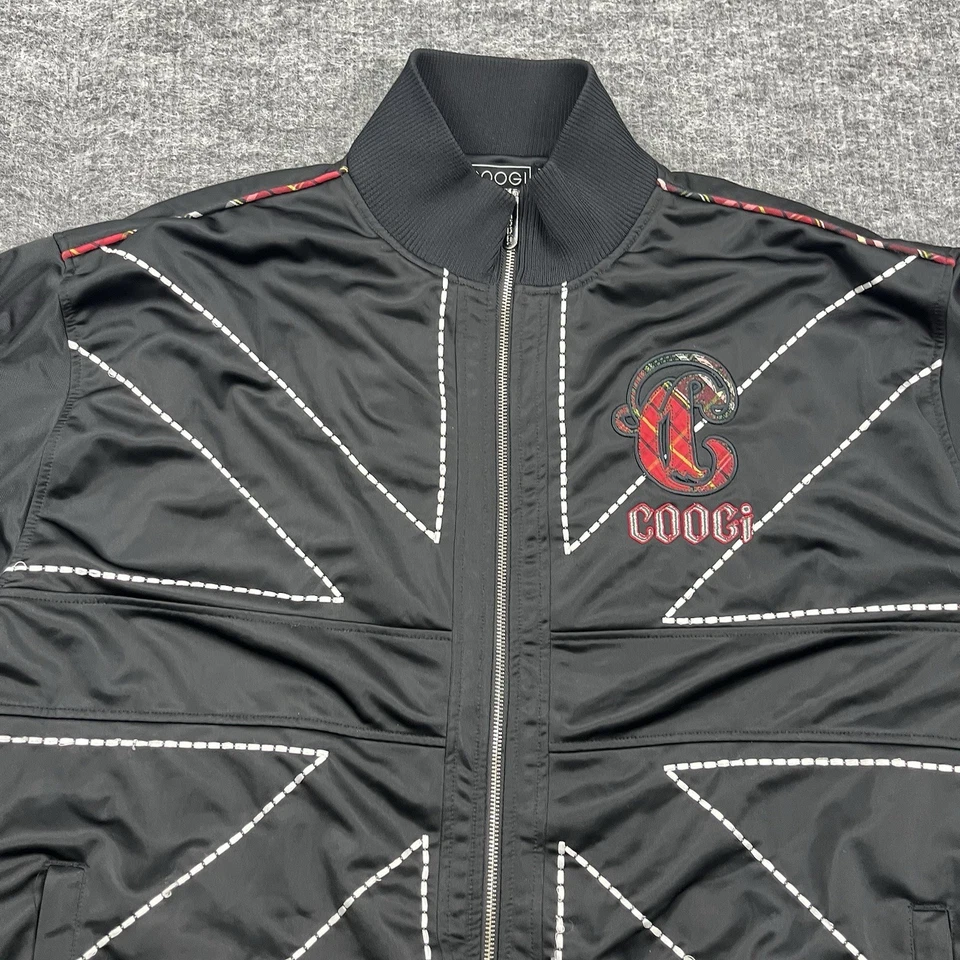 Coogi Track Jacket Mens XXXL 3XL Black Full Zip Hip Hop Rap Streetwear - Image 2 of 4