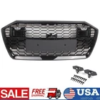 RS6 Style Front Bumper Grill Grille Black For Audi A6 S6 C8 2019 2020 2021 2022