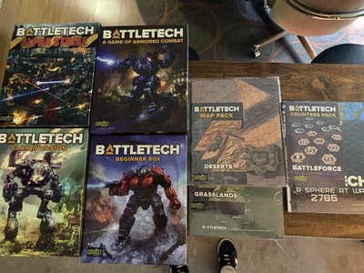 Massive Battletech Lot 4 Boxes Minis Counters Maps Read Description