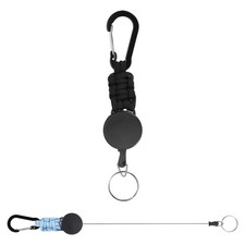 Retractable Keychain, 2 Pcs Carabiners Badge Holder, Black & Blue