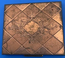 Vintage Copper Fold-Out Picture Precious  Compact W/ Black And White Photos