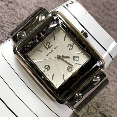 Michael Kors Women MK-4238 Dress Python-Patter Bangle Square Quartz Watch 6''
