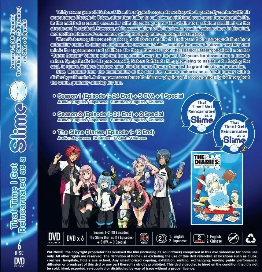 Tensei shitara Slime Datta Ken DVD (Season 2 + 5 OVA) English Dubbed