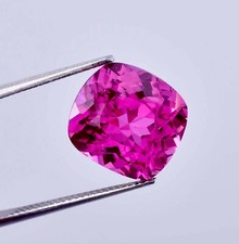 11 x 11 MM Ceylon Pink Sapphire 9.75 Ct Natural Flawless Gemstone GITCertified
