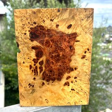 Amboyna Burl Wood Pen Blanks Knife Scales Turning Blank 7 7/8 x 5 7/8 x 4"
