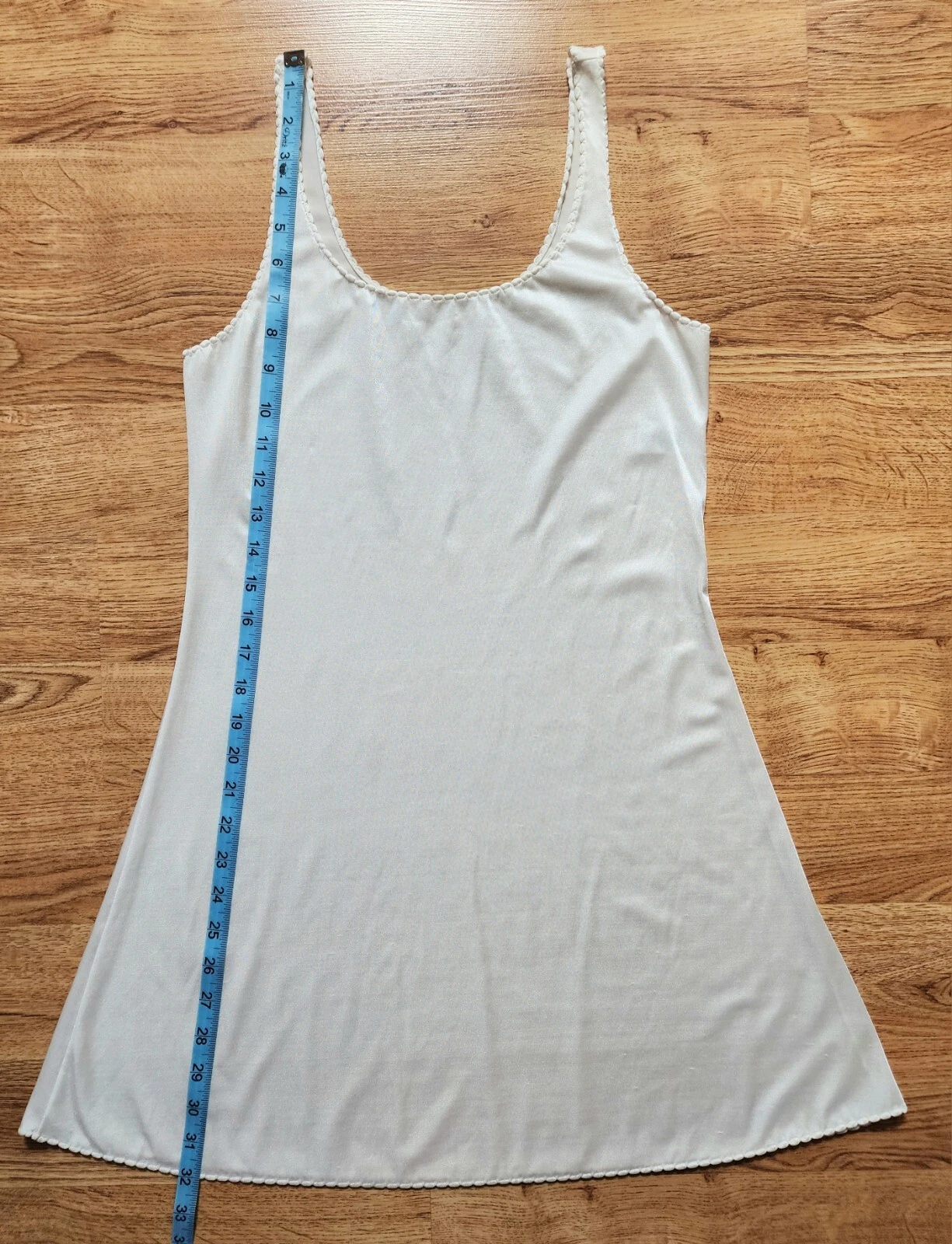 VALENTINO Abito da notte donna piccolo delicato panna seta slip dress orlo smerlato nylon