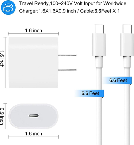 20W USB C Fast Charger for Ipad Pro 13/12.9/11 Inch, Ipad Air 13/11 Inch 6/5/4Th - Picture 4 of 12