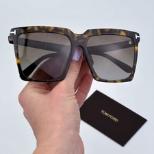 Tom Ford Women Sunglasses Havana Brown Grad Polar Square FT0764 52H BRAND NEW