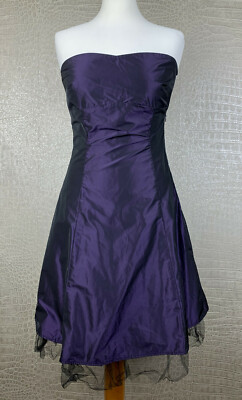 MARK ADAM Damen Gr. 36 Bandeaukleid Dress lila Crash Fest Cocktail Kleid 5E5