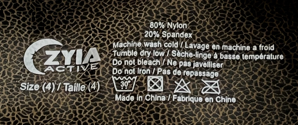ZYIA ACTIVE Marrón Cuero agrietado Estampado Alto Ropa Activa Leggings Mujer 4 Foto 4 de 4