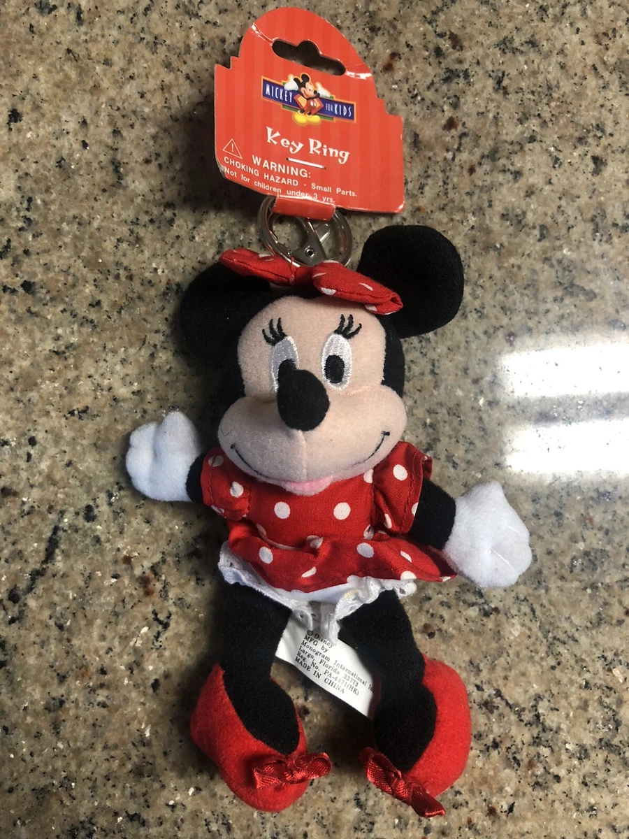Disney's MINNIE MOUSE Beanie Pal Plush Keyring Vintage - Monogram