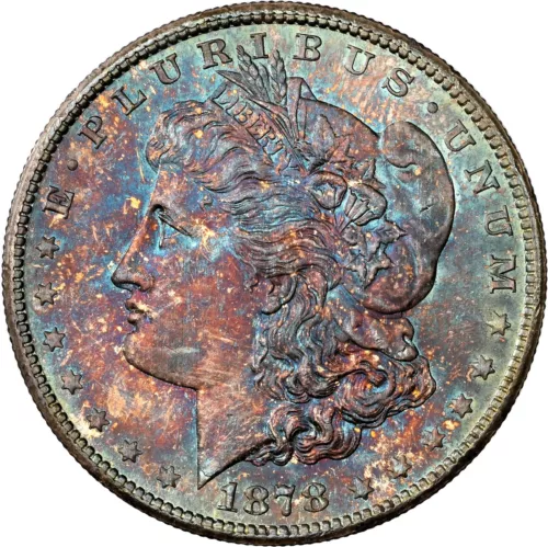 1878-S $1 Morgan Silver Dollar NGC MS66 Vivid Reds & Glowing Blues Fabulous Coin