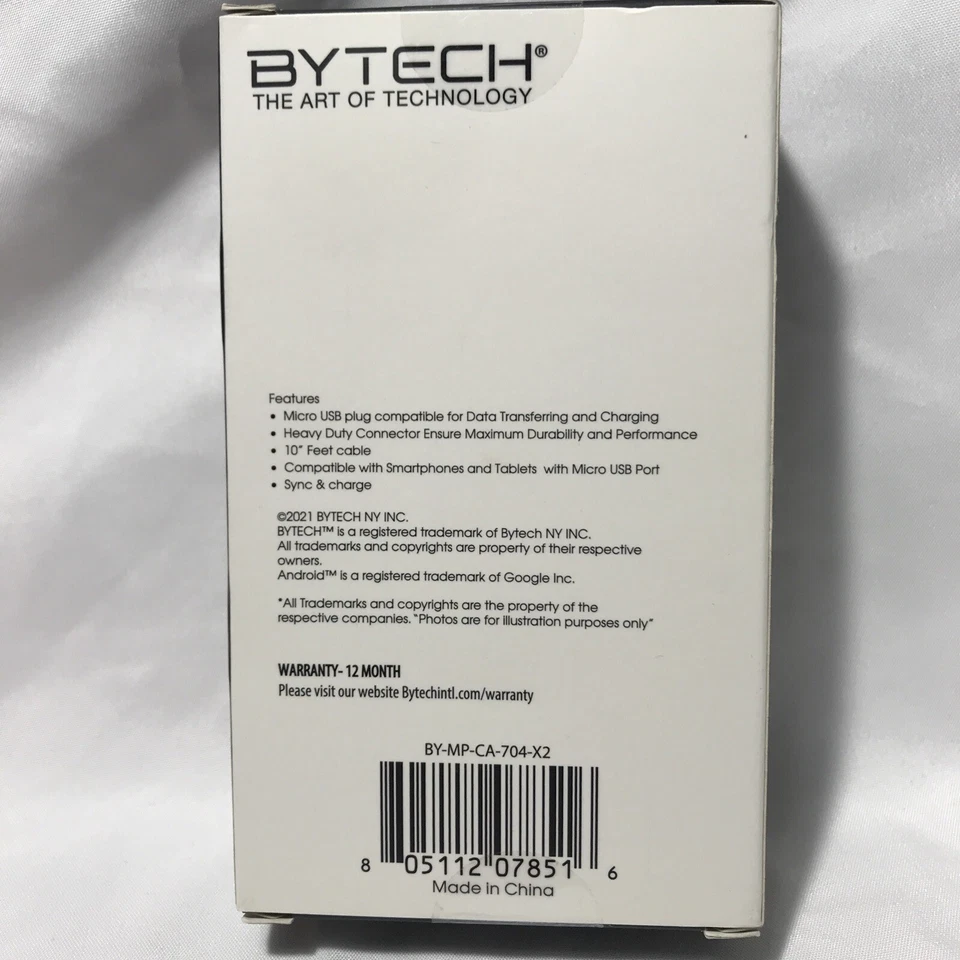 BYTECH 6FT & 10FT Andriod 2 pack Micro USB Charge and Sync  Cable - Image 3 of 4