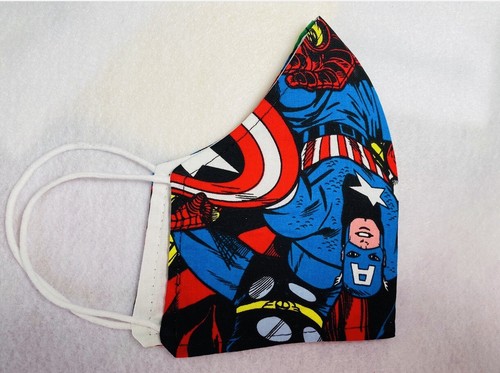 New Handmade Face Masks Super Heroes Double Layer Fabric/ Adult Size - Picture 2 of 2