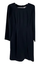Talbots Black Dress Size 8 Front Slit Capsule Minimalist Business Professional