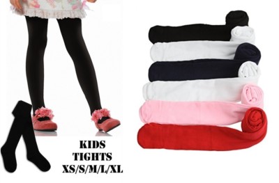 GIRL KNIT WINTER SOLID FOOTED RIBBED TIGHTS SCHOOL DANCE PARTY S-XL