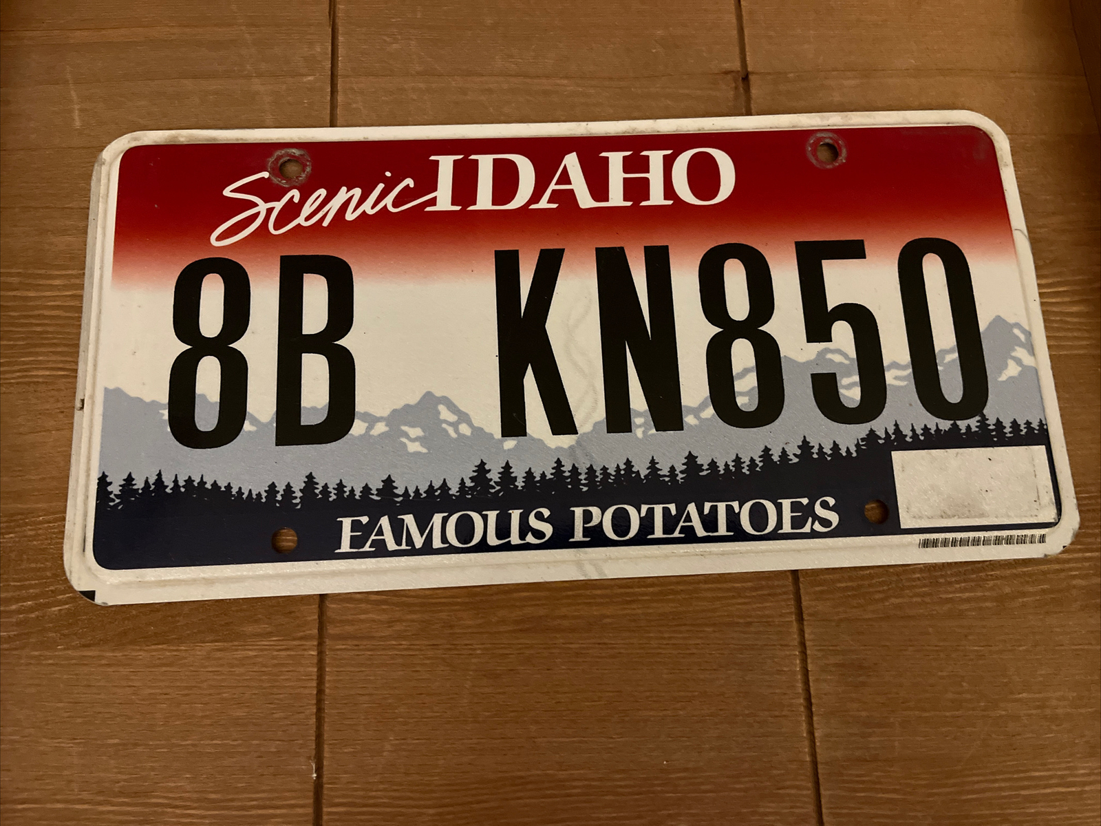 Idaho LICENSE PLATE. Famous Potatoes 🥔 Tag Booneville Idaho Falls =8B
